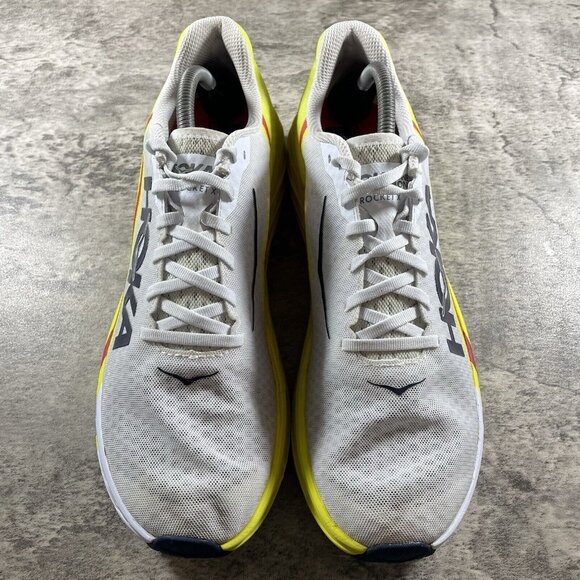 HOKA One One Unisex Rocket X Running Shoes White/Yellow Size 11.5 1113532 WEPR - Picture 7 of 10